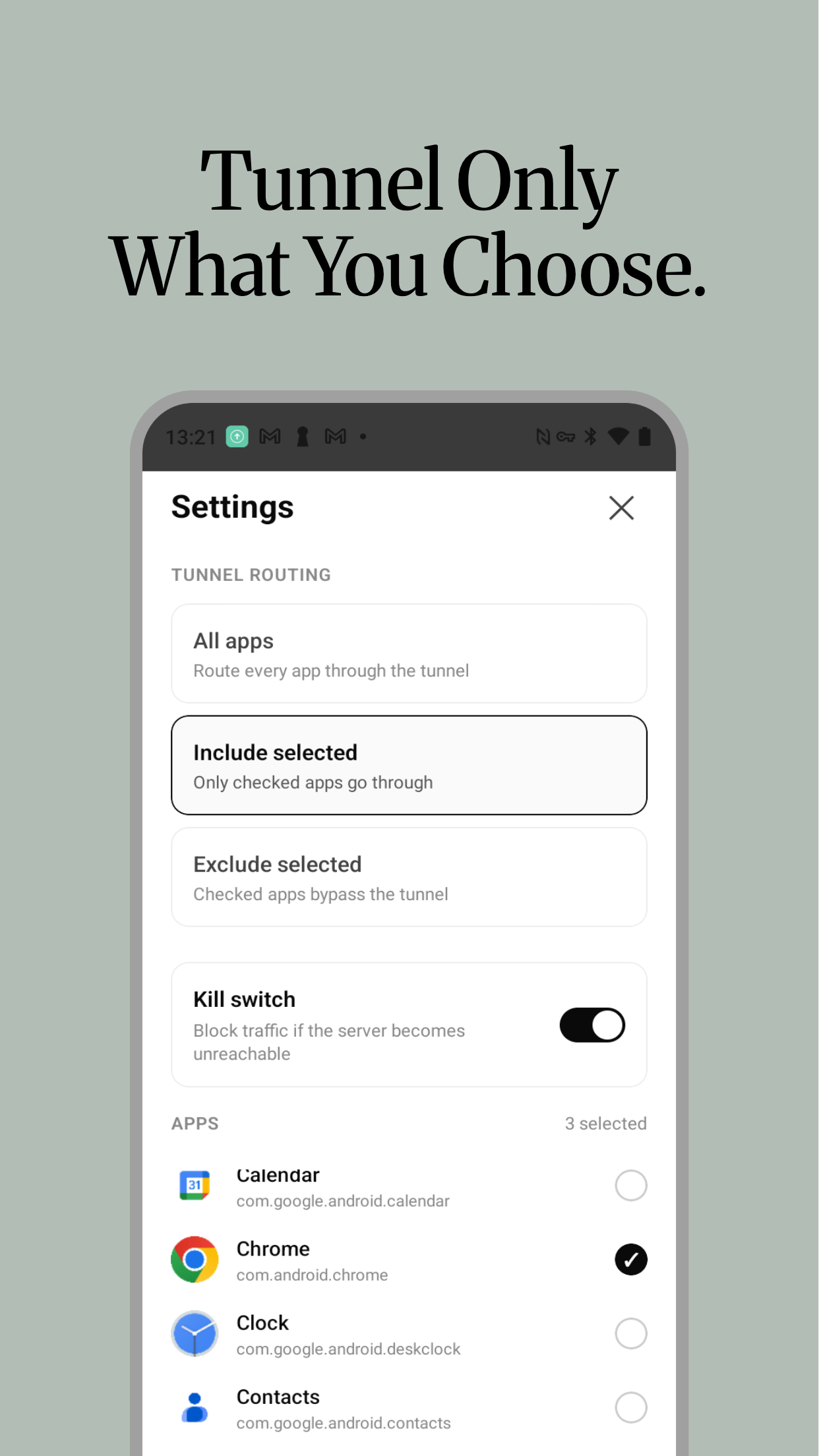 tnhp для Android — маршрутизация тоннеля и kill-switch